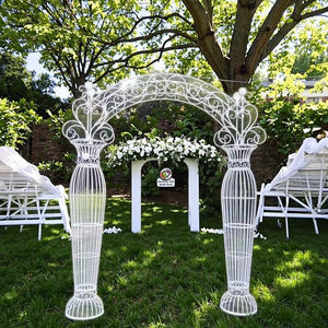Arche de mariage en fer pour entrée de la salle pour la mariée et le marié, disponible en blanc/or/noir, fournitures pour événements - Product Image 6