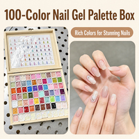 Palette de 100 Couleurs de Gel Solide à Appliquer au Doigt, Haute Saturation, Sans Résidu, Gel UV/LED pour Nail Art, Effet Dégradé, Lampe à Ongles