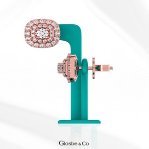Customized OEM/ODM Natural Diamond <b>Halo</b> Stud <b>Earrings</b> 5mm Fine Jewelry Luxury Classic Elegant Women - Product Image 4