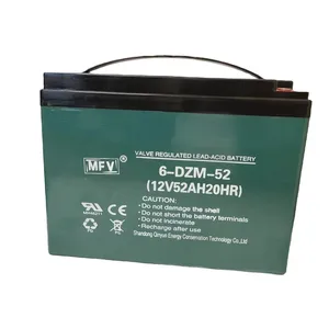 Direto da China Factory 12V52AH Bateria de chumbo-ácido coloidal livre de manutenção selada recarregável para eletrodomésticos