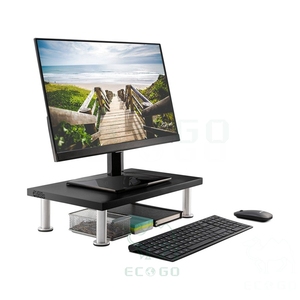 Support de moniteur en bois de bambou Durable noir Riser ordinateur attrayant étagère de moniteur en bois charmant élévateur de bureau <span class=keywords><strong>pour</strong></span> ordinateur portable - Product Image 2