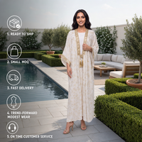 Vêtements islamiques musulmans pour femmes, robes en rayonne d'hiver, tenue de soirée, robe européenne américaine, abaya ouverte, kaftan, ensemble 2 pièces