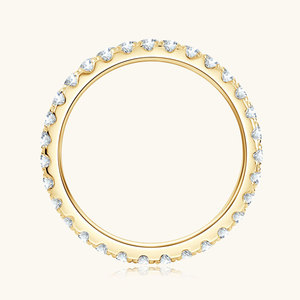 Anelli Eternity in <span class=keywords><strong>Argento</strong></span> Sterling 925 Placcato Oro Antiossidante con Moissanite VVS GRA 2MM per Regalo di Coppia - Product Image 3