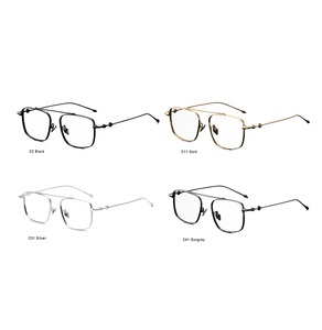 Ultra-Léger Titane Optique Hommes Unisexe Simple Carré Étoile Conception Noir Pliable Temple Mince Vieux Argent Lecture Rectangle - Product Image 5