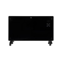 Calentador Eléctrico de Panel de Vidrio con Control Táctil, Pantalla LED, Temporizador de 24H, Bloqueo para Niños, Control por Aplicación Inteligente, Calentador de Espacio con Ruedas