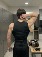 Camiseta Deportiva sin Mangas para Hombre, Cuello Alto, Compresión, Estampado Gótico, Ajuste Delgado, Poliéster, para Gimnasio, Absorbe la Humedad