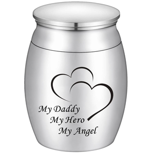 Petite urne funéraire en acier inoxydable pour cendres humaines, récipient commémoratif avec couvercle <span class=keywords><strong>à</strong></span> vis, gravable avec logo personnalisé - Product Image 1