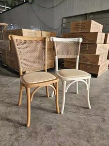 New Style Rustic <strong>Rattan</strong> Back Dining <strong>Chair</strong> Vinyard Cross Back <strong>Garden</strong> Furniture - Product Image 6