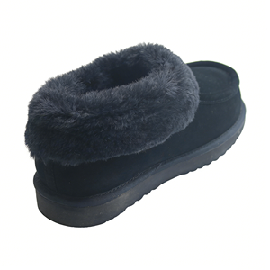 <span class=keywords><strong>Pantofole</strong></span> da <span class=keywords><strong>Uomo</strong></span> in Finta Pelliccia Nera OEM/ODM, Fodera Morbida in Peluche, Logo Personalizzato, Scarpe Invernali da Casa, Suola Impermeabile Antiscivolo - Product Image 4