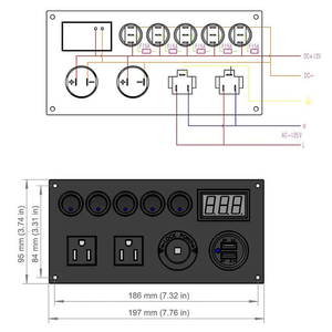 5 Gang LED doppio caricatore USB presa 4.2A 12V pannello interruttore auto segnale di direzione Dual USB adattatore per sigaretta per Camper Marine RV Caravan - Product Image 4