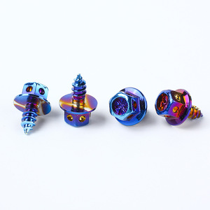 Vis autotaraudeuses hexagonales à bride en acier inoxydable 304, finition titane flamme, pour la modification universelle de motos et de scooters - Product Image 6