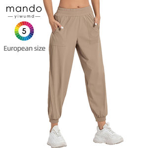Logo personnalisé 75% Nylon 25% Spandex Silky-Smooth Quick-Dry Baggy Track Pant <span class=keywords><strong>Pantalon</strong></span> <span class=keywords><strong>de</strong></span> <span class=keywords><strong>jogging</strong></span> pour <span class=keywords><strong>femme</strong></span> à <span class=keywords><strong>taille</strong></span> haute avec poches latérales - Product Image 3