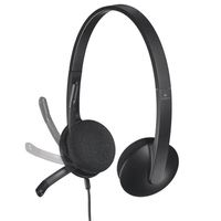 Casque USB Logitech H340 avec micro anti-bruit, casque d'écoute pour ordinateur, plug and play, pour bureau, centre d'appels, PC