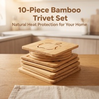 Meilleures ventes : Sets de table, dessous de plat et sous-verres en bambou, personnalisables, de haute qualité, antidérapants, isolants et résistants à la chaleur