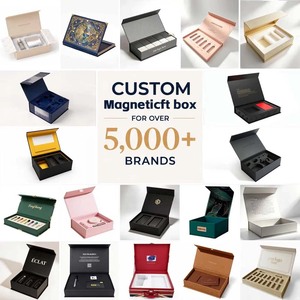 Boîte magnétique rigide noire et or personnalisée avec charnière, emballage cadeau en carton pour bouteille de vin et ensembles d'accessoires - Product Image 4