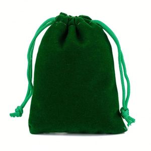 Sac de rangement à cordon de serrage de petite taille sur mesure, en tissu velours coloré, pochette à bijoux - Product Image 2