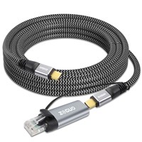 Adaptateur Gigabit Ethernet RJ45 Câble USB C Vitesse 10GBPS pour HDTV Caméra Moniteur Ordinateur Projecteur Lecteur DVD PVC Paire torsadée