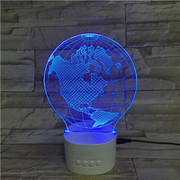 Lampe haut-parleur bluetooth sans fil personnalisée cadeau de Noël base de veilleuse LED 3D pour enfants