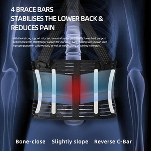 <span class=keywords><strong>Ceinture</strong></span> de soutien lombaire réglable et respirante en nylon VBOSI 2152 avec bandes antidérapantes pour la protection des épaules et du bas du dos lors des activités sportives - Product Image 4