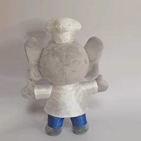 Jouets en peluche personnalisés UYEAH OEM, design animalier personnalisé, éléphant chef en peluche mignon et doux pour cadeaux de marque