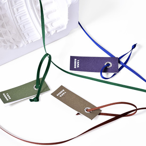 Ribest tùy chỉnh in satin Grosgrain bông ruy băng quần áo treo thẻ chuỗi may mặc sang trọng màu đen trắng 3mm 6mm 9mm - Product Image 6