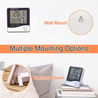 Termometer Dapur Inframerah Digital untuk Memanggang, Tahan Suhu Tinggi, Plastik, Indoor Outdoor, Jam, Kelembapan, Suhu
