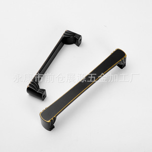 Poignée de tiroir moderne en alliage de zinc noir et jaune, forme de barre ancienne, pour installation sur porte coulissante - Product Image 3