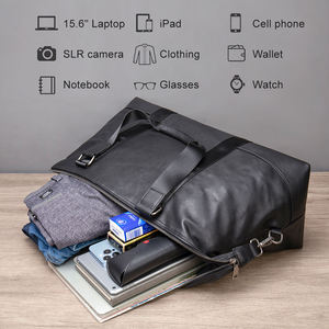 Bolsa de viaje de cuero genuino para hombre al por mayor, bolsa de viaje de fin de semana para la noche, bolsa de lona deportiva para gimnasio, bolsa de lona de cuero para hombre - Product Image 4