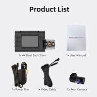 Nouvelle caméra embarquée 4K avant et arrière, DVR 4K, écran 3,0 pouces, double objectif, boîte noire F1.8 avec GPS et ADAS
