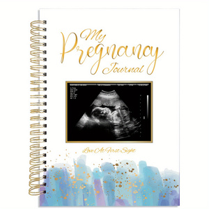 Cubierta de papel de <span class=keywords><strong>libro</strong></span> de memoria de embarazo con espiral A5 para madres primerizas y experimentadas con foto de sonograma - Product Image 1