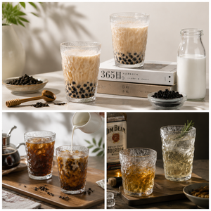 Vaso de vidrio esmerilado transparente Creativity de 10oz/12oz para bebidas, café helado, vino, leche, té, jugo, <span class=keywords><strong>cerveza</strong></span>. - Product Image 2