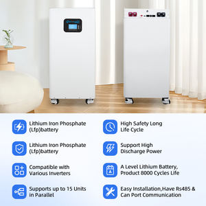 Sistema de Almacenamiento de Energía Doméstico, Batería de Iones de Litio Lifepo4 de 51.2v 48v 300ah, Sistema Solar Todo en Uno, Paquete de Baterías de Litio de 15kwh - Product Image 6