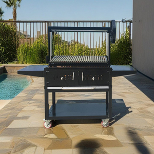 Barbacoa de acero inoxidable para exteriores, parrilla grande para carne y carbón, parrilla interior de Santa María - Product Image 4