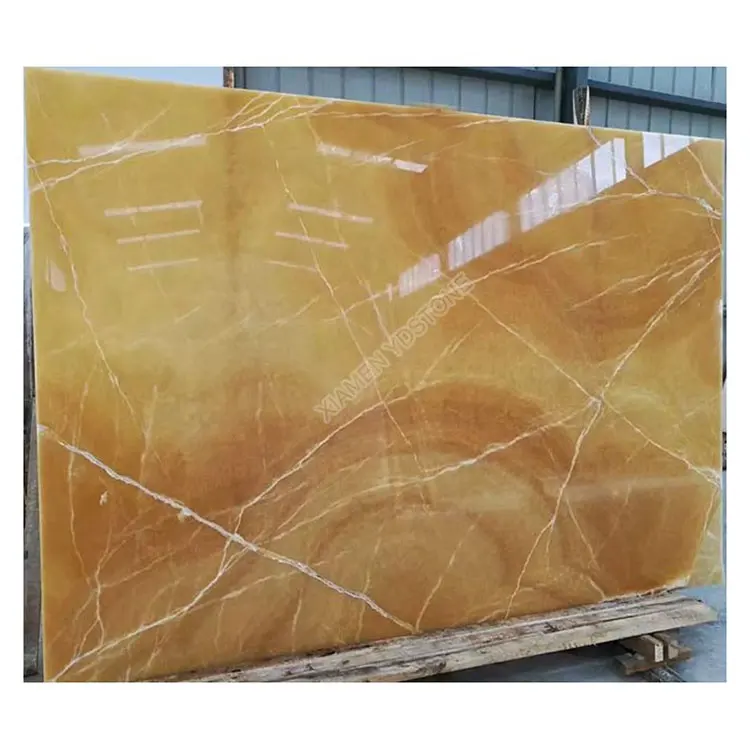 Precio de fábrica 1,8 cm de espesor de panel de mármol amarillo miel ónix losas