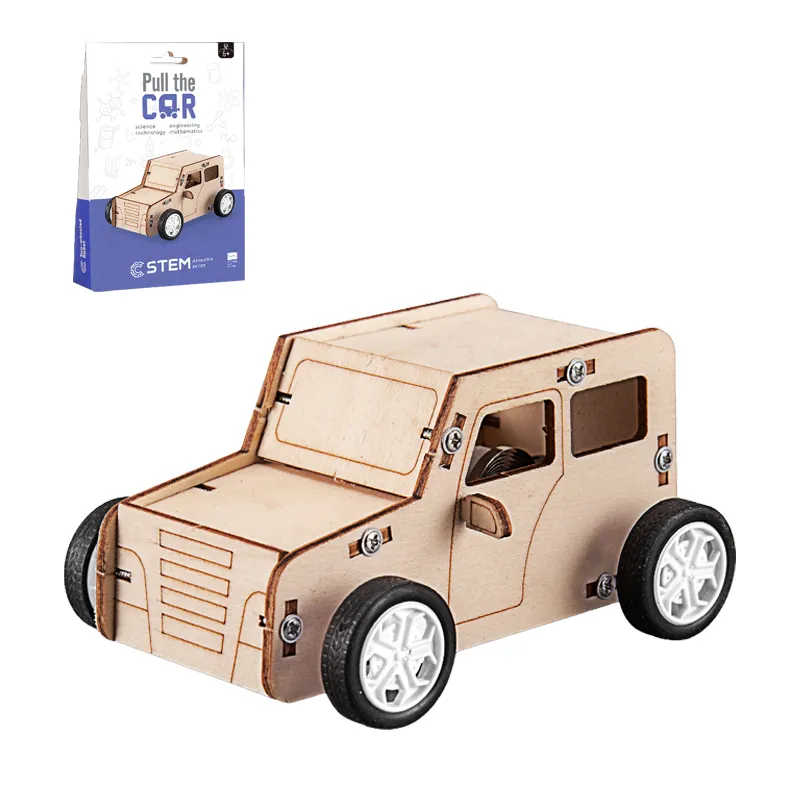 Puzzle 3D fai da te modelli di auto in legno kit di esperimenti scientifici fai da te