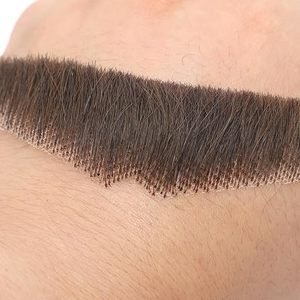 Barba in Capelli Umani Marrone Scuro con Base in Pizzo Annodata a Mano, Baffo Realistico per Adulti, Costume, Festa, Cosplay, Barba Finta - Product Image 5