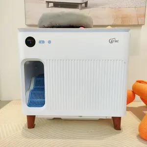 Produits pour animaux de compagnie Bac à litière pour chat automatique ultra-silencieux intelligent rose bleu grande plate-forme autonettoyant caché pour plusieurs chats