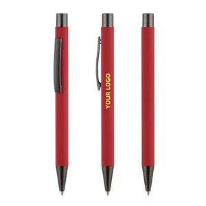 Soft Rubber Press Aluminum Metal <b>Ballpoint</b> <b>Pen</b> with Custom Logo UV Printing Multi-Color BKS Brand for Hotels & Official Use - Product Image 4