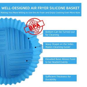 Food Grade BPA-Free Non-Stick Air Fryer Oven Basket Liners Reusable Silicone Silicon Safe Kitchen <b>Accessory</b> - Product Image 2