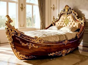 Cama King Size de Madera de Teca Estilo Náutico con Dos Mesitas Auxiliares, Diseño Moderno y Duradero, Personalizable para Dormitorios de Lujo en Mansiones de EE. UU. - Product Image 3