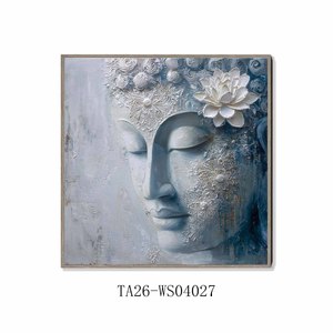 Impression sur toile <span class=keywords><strong>Zen</strong></span> Bouddha Lotus bleu argenté, décoration spirituelle encadrée <span class=keywords><strong>pour</strong></span> studio de yoga et <span class=keywords><strong>chambre</strong></span> <span class=keywords><strong>à</strong></span> <span class=keywords><strong>coucher</strong></span> - Product Image 6