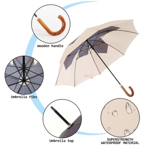 Extra Large Custom Logo Fiberglass Umbrellas Anti UV Straight Design Exclusive Promotion Product - Product Image 3