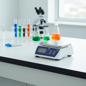 Bilancia da Banco Elettronica Ricaricabile in Plastica ABS e Acciaio Inox con Display LCD Digitale per Conteggio di Monete e Timbri con Precisione di 0,1g - Product Image 3