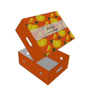 Boîte en carton ondulé rigide recyclable personnalisée en couleur avec couvercle et base, gaufrage pour l'emballage des fruits et légumes, utilisation agricole - Product Image 5