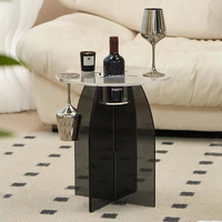 Longue table basse moderne en acrylique transparent avec design rond unique Meubles de salon avec matériau métallique