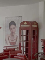Ensemble de cabines téléphoniques londoniennes en métal vintage personnalisées pour la Saint-Valentin et les décorations d'Halloween