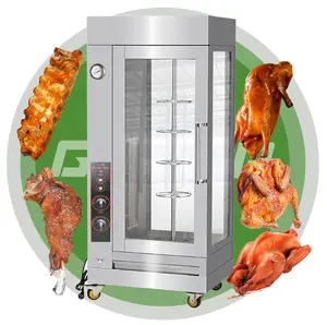 Girarrosto per arrosto di pollo usato elettrico con forno verticale rotante commerciale a Gas con ruote