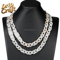 Collier chaîne cubaine fleur infinie bicolore hip-hop incrusté de zircons, plaqué or, accessoire tendance haut de gamme, unisexe.