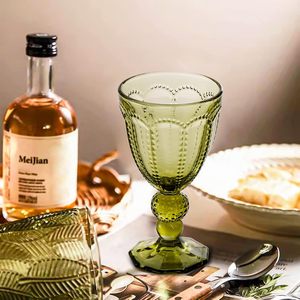 Copa de Cristal Creativa <span class=keywords><strong>y</strong></span> Económica con Nuevo Diseño, Venta al por Mayor de Fábrica, para Jugo, Leche, Agua Fría, Vino Tinto, Estilo Vintage con Relieve - Product Image 3