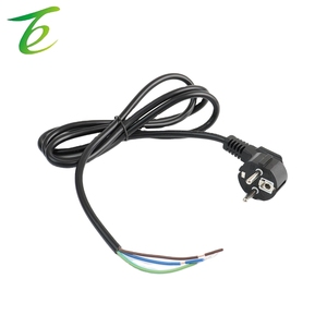 Cabo de alimentação padrão europeu com plugue europeu de três pinos, cabo de cobre puro com ponta retorcida e duas pontas. - Product Image 2